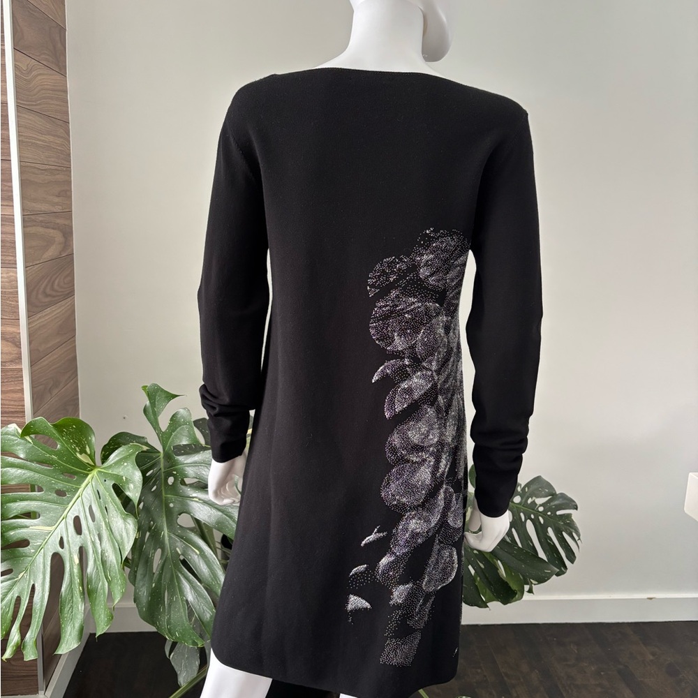Sarah Pacini Dress Black Long Sleeve Print Black / White Authentic❤️ - Picture 2 of 6